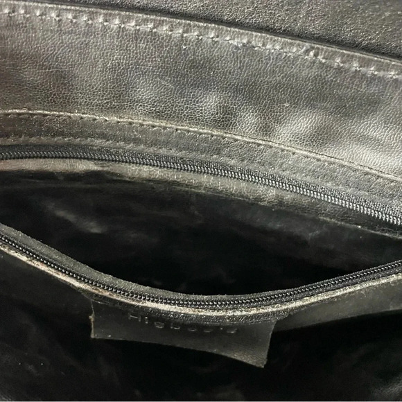 Vintage Higbee's Italian Made Retro All Leather Crossbody Purse in Black - Picture 7 of 7